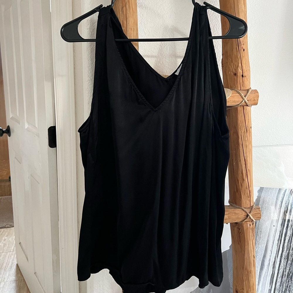 Nordstrom Elegant Black Satin Tank